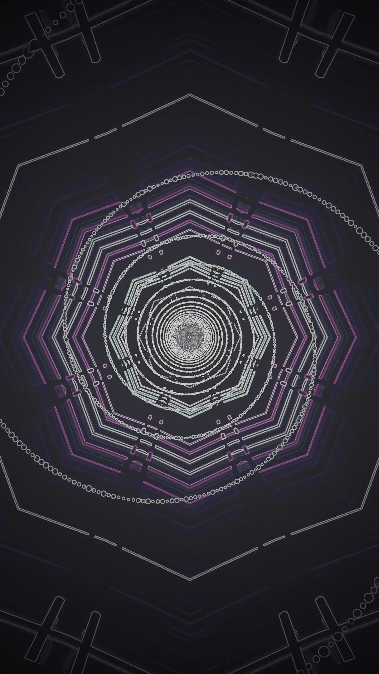 Seamless tunnel video loop with dynamic patterns and vibrant colo
