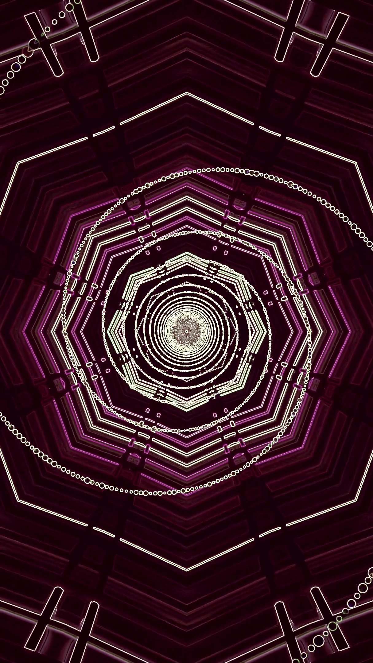 Seamless tunnel video loop featuring vivid patterns and vibrant c
