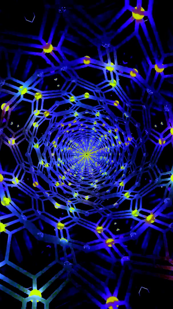 Vibrant tunnel video vj loop screensaver with seamless motion and colorful lights