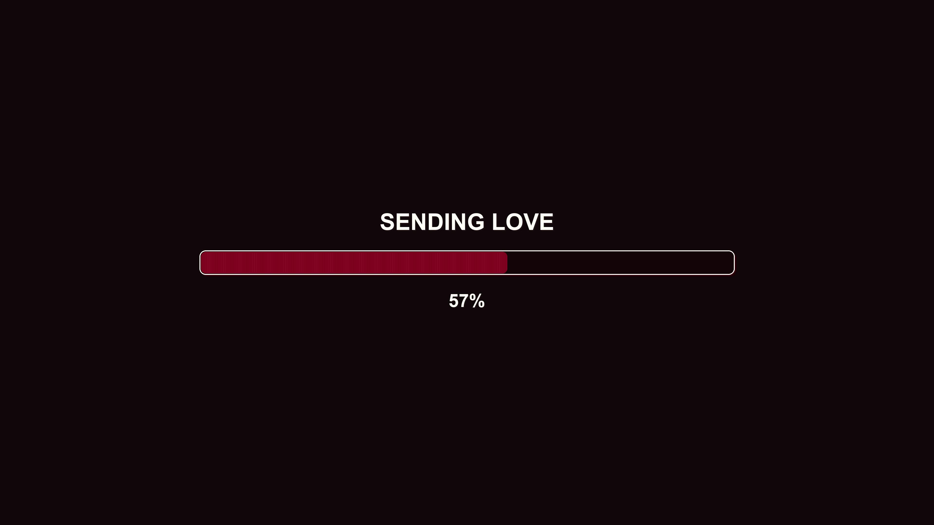 Progress bar showing sending love in a digital format during a video playback