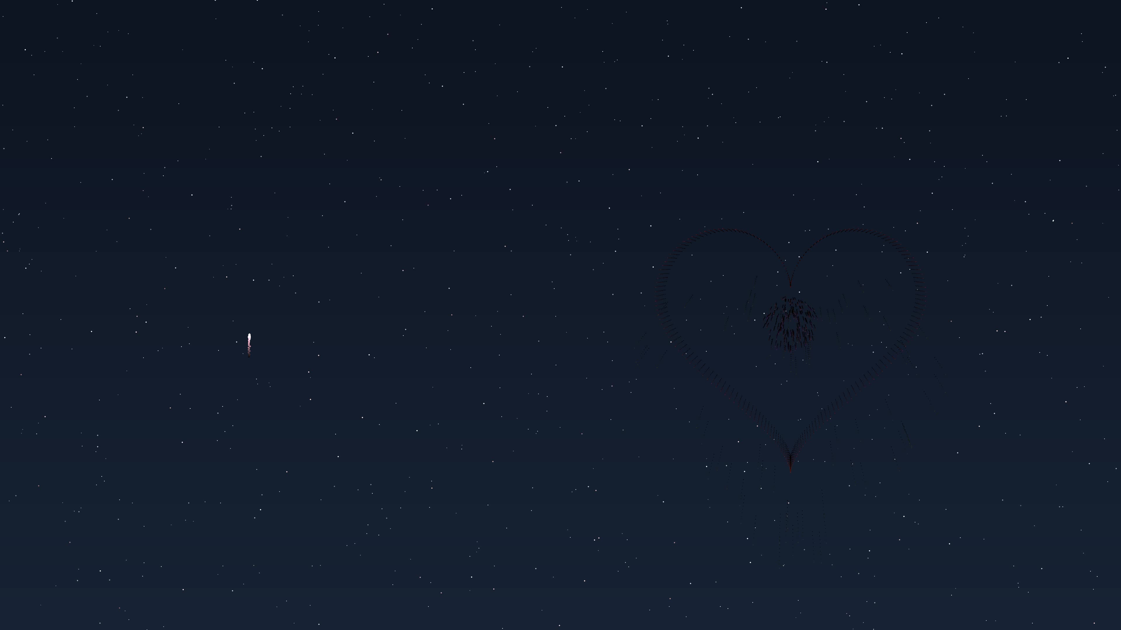 Fireworks light up the night sky with heart shapes to celebrate love on Valentines Day in a festive display