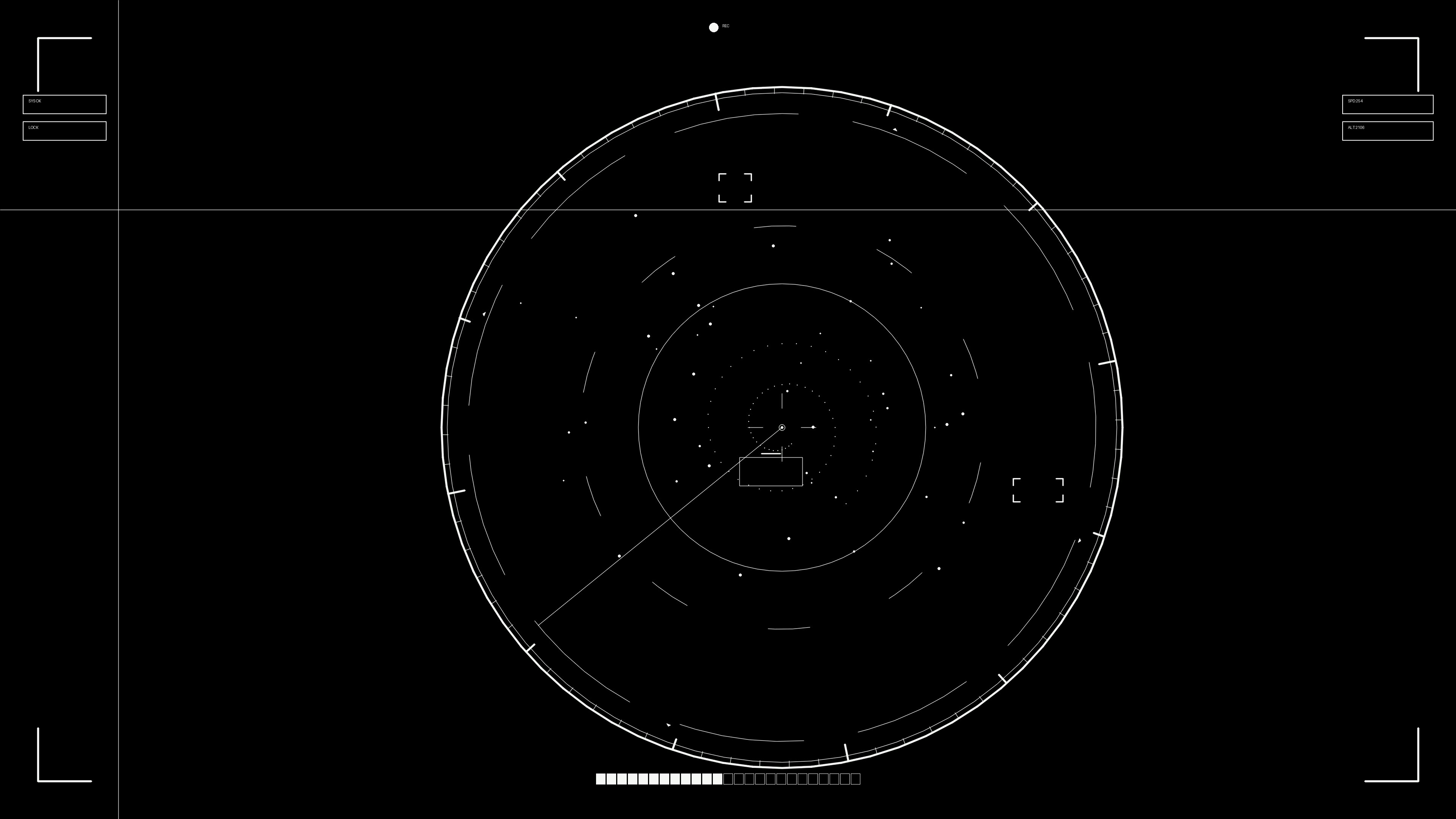 Animation of sci-fi hud elements for video editing and web design with various circular patterns and lines showing data flow