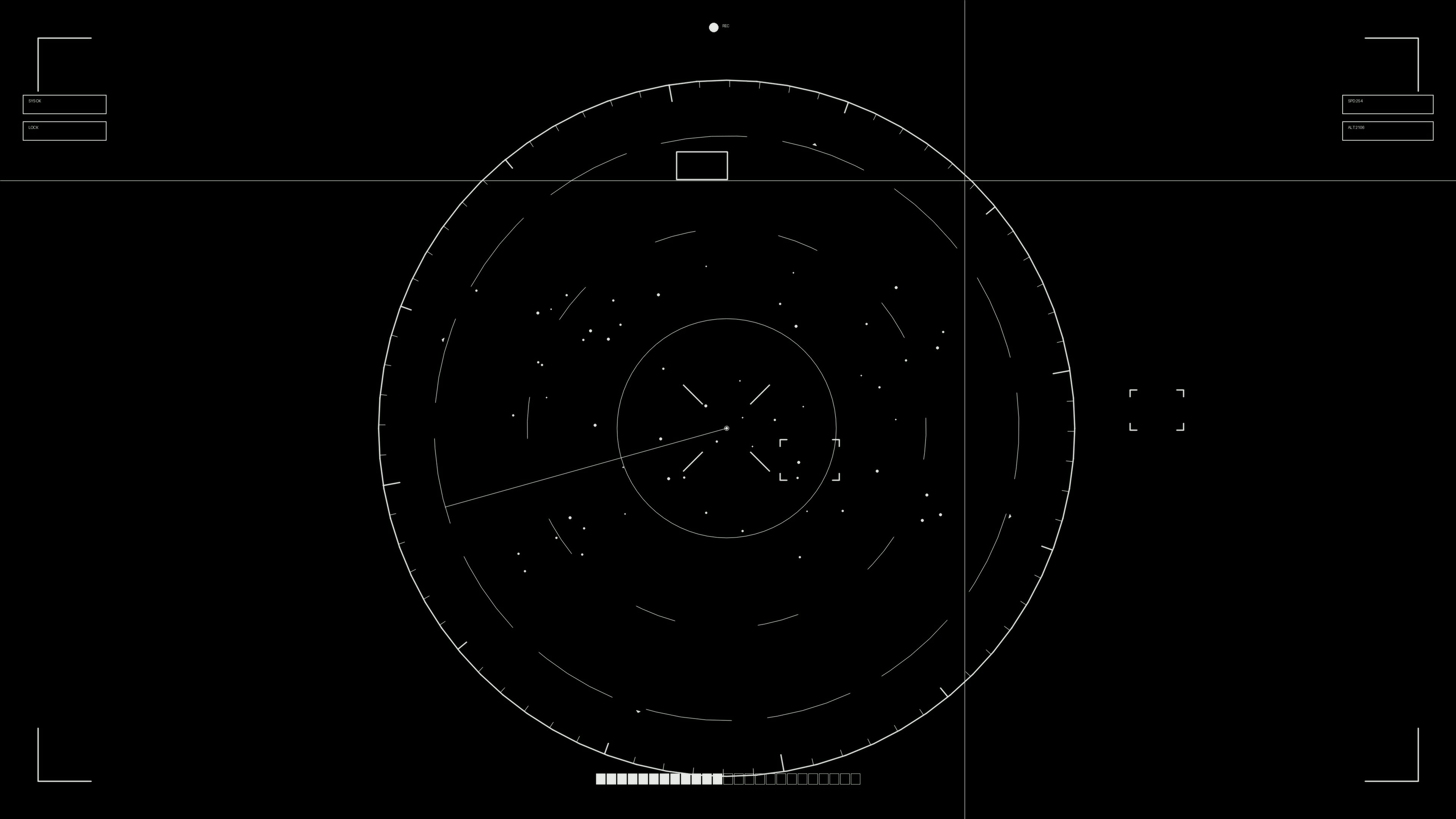 Animation of hud elements for web designers and sci-fi video projects at night