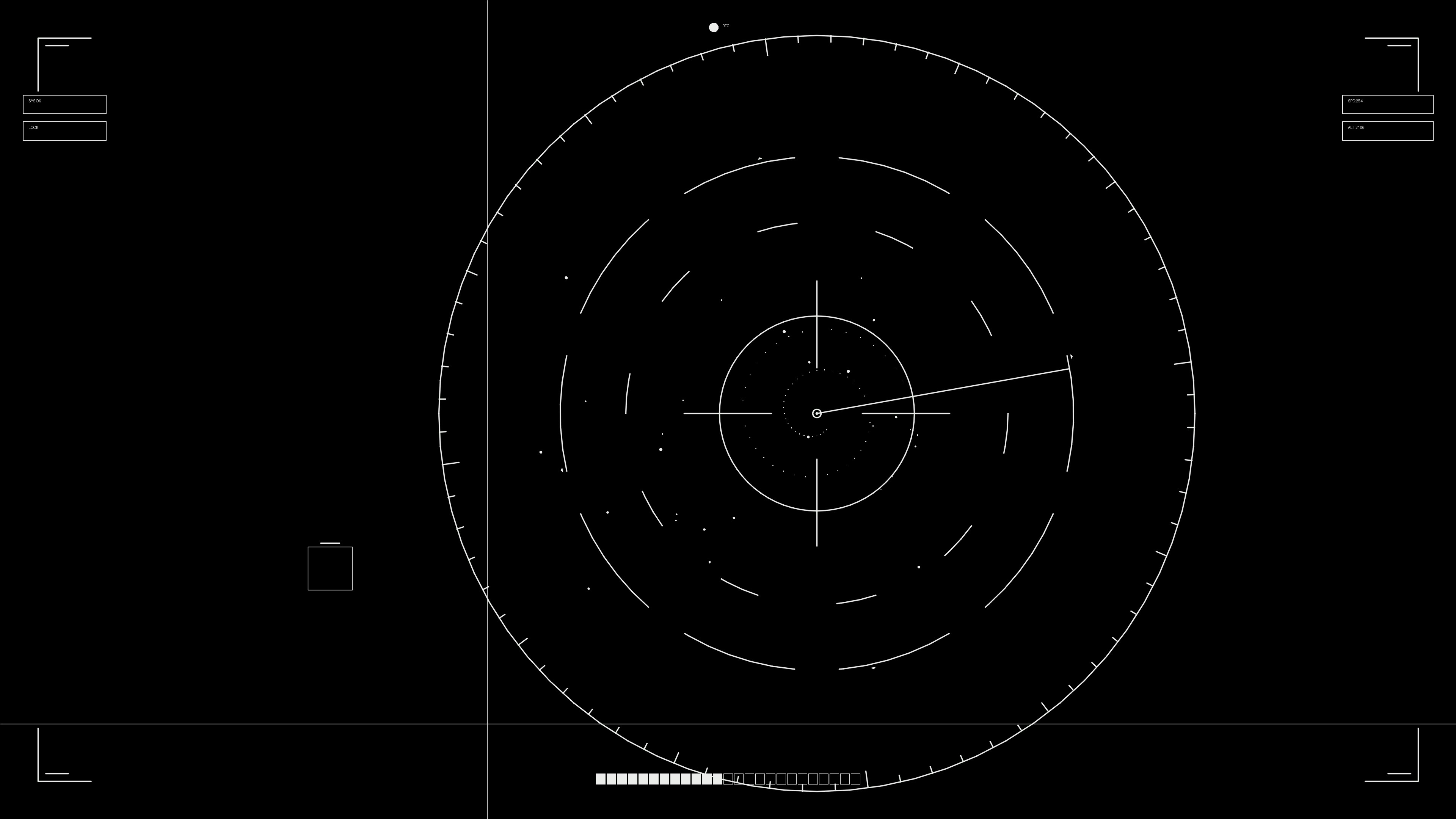 Hud elements animation for web designers and sci-fi video editors with radar display in dark background