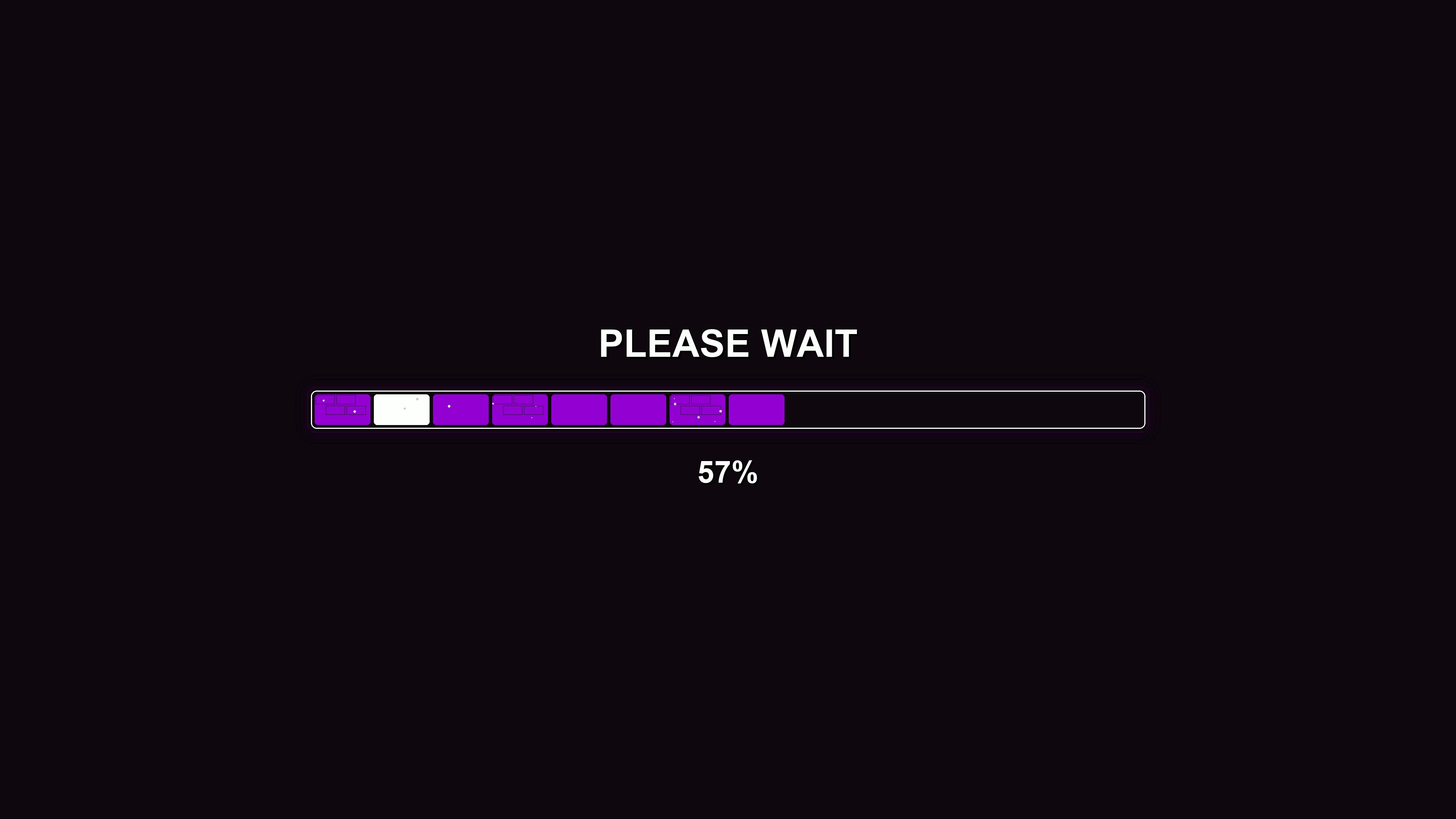 Modern style progressbar animation shows waiting time as the progress reaches completion with a bold display of 100 percent